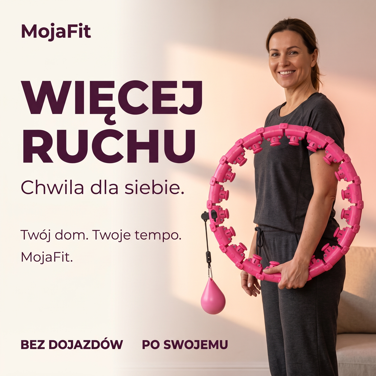 Regulowane hula-hop z obciążeniem do ćwiczeń w domu