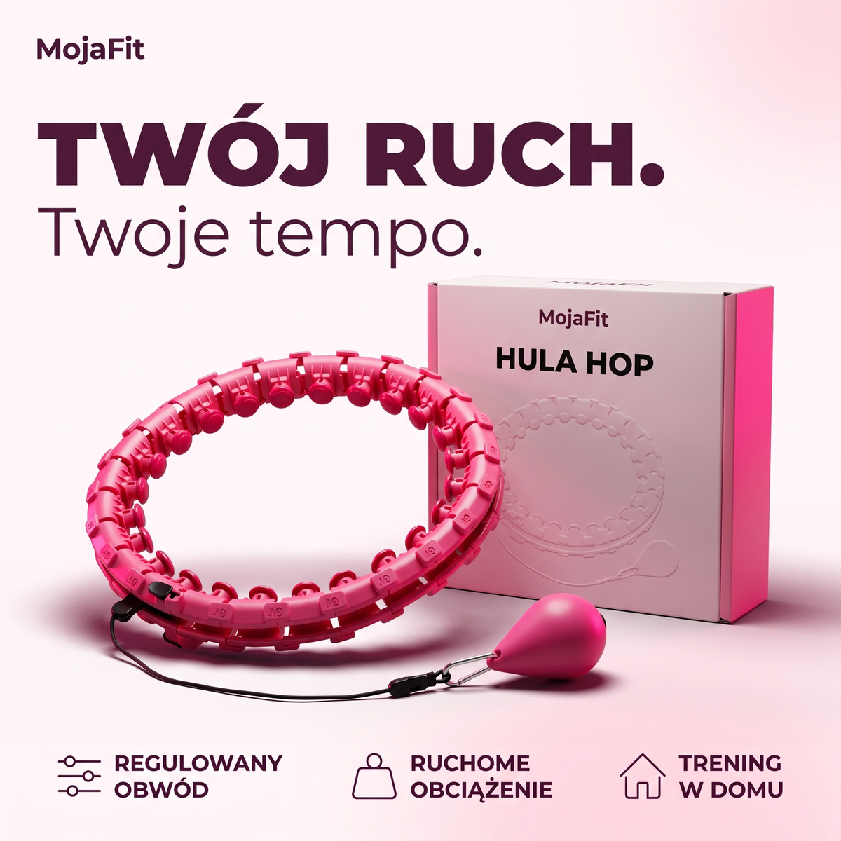 Regulowane hula-hop z obciążeniem do ćwiczeń w domu